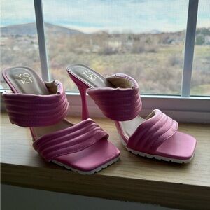 Yoki Women's Vibrant Pink Strappy Heels